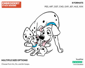 Perdita, Puppies - Disney's 101 Dalmatians - Embroidery Design in 3 sizes & 8 formats