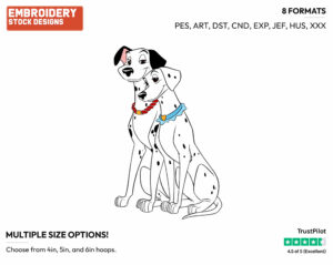 Pongo, Perdita - Disney's 101 Dalmatians - Embroidery Design in 3 sizes & 8 formats