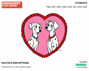 Pongo, Perdita - Disney's 101 Dalmatians - Embroidery Design in 3 sizes & 8 formats
