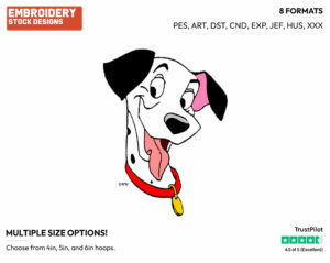Pongo - Disney's 101 Dalmatians - Embroidery Design in 3 sizes & 8 formats