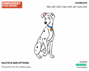 Perdita - Disney's 101 Dalmatians - Embroidery Design in 3 sizes & 8 formats
