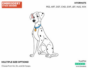 Perdita - Disney's 101 Dalmatians - Embroidery Design in 3 sizes & 8 formats