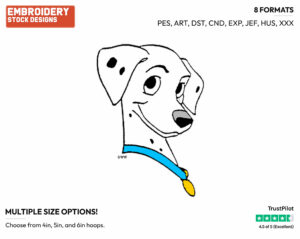 Perdita - Disney's 101 Dalmatians - Embroidery Design in 3 sizes & 8 formats