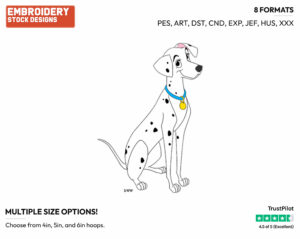 Perdita - Disney's 101 Dalmatians - Embroidery Design in 3 sizes & 8 formats