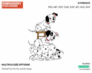 Puppy Tower - Disney's 101 Dalmatians - Embroidery Design in 3 sizes & 8 formats