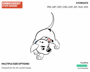 Cautious Puppy Investigating - Disney's 101 Dalmatians - Embroidery Design in 3 sizes & 8 formats