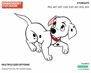 Timid Puppy - Disney's 101 Dalmatians - Embroidery Design in 3 sizes & 8 formats