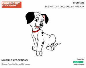 Puppy Posing - Disney's 101 Dalmatians - Embroidery Design in 3 sizes & 8 formats