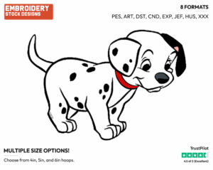 Cute Puppy - Disney's 101 Dalmatians - Embroidery Design in 3 sizes & 8 formats