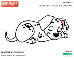 Puppy - Disney's 101 Dalmatians - Embroidery Design in 3 sizes & 8 formats