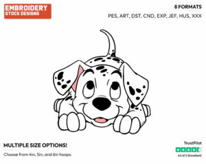 Cute Puppy - Disney's 101 Dalmatians - Embroidery Design in 3 sizes & 8 formats