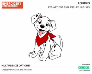Puppy Wearing Kerchief - Disney's 101 Dalmatians - Embroidery Design in 3 sizes & 8 formats