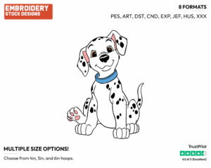 Puppy Sitting - Disney's 101 Dalmatians - Embroidery Design in 3 sizes & 8 formats