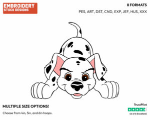 Playful Puppy - Disney's 101 Dalmatians - Embroidery Design in 3 sizes & 8 formats
