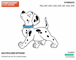 Puppy Walking With Nose In The Air - Disney's 101 Dalmatians - Embroidery Design in 3 sizes & 8 formats