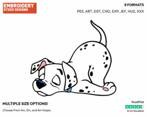 Puppy Sleeping - Disney's 101 Dalmatians - Embroidery Design in 3 sizes & 8 formats