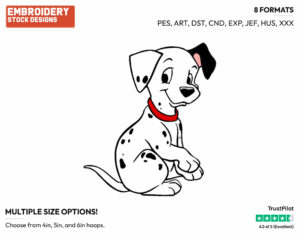 Sweet Puppy - Disney's 101 Dalmatians - Embroidery Design in 3 sizes & 8 formats