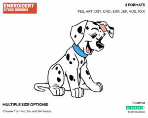 Puppy - Disney's 101 Dalmatians - Embroidery Design in 3 sizes & 8 formats