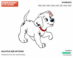Puppy - Disney's 101 Dalmatians - Embroidery Design in 3 sizes & 8 formats