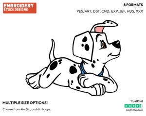 Puppy - Disney's 101 Dalmatians - Embroidery Design in 3 sizes & 8 formats