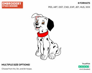 Cute Puppy - Disney's 101 Dalmatians - Embroidery Design in 3 sizes & 8 formats