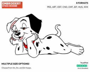 Puppy Lying Down - Disney's 101 Dalmatians - Embroidery Design in 3 sizes & 8 formats
