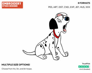 Puppy Yawning - Disney's 101 Dalmatians - Embroidery Design in 3 sizes & 8 formats