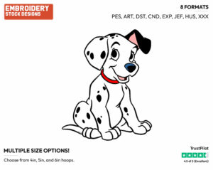 Puppy - Disney's 101 Dalmatians - Embroidery Design in 3 sizes & 8 formats