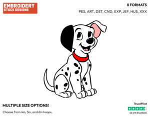Puppy - Disney's 101 Dalmatians - Embroidery Design in 3 sizes & 8 formats