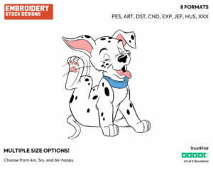 Fidget Scratching - Disney's 101 Dalmatians - Embroidery Design in 3 sizes & 8 formats