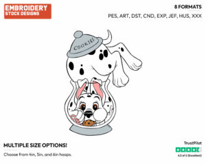 Rolly In Cookie Jar - Disney's 101 Dalmatians - Embroidery Design in 3 sizes & 8 formats