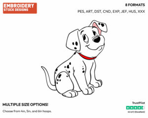 Rolly - Disney's 101 Dalmatians - Embroidery Design in 3 sizes & 8 formats