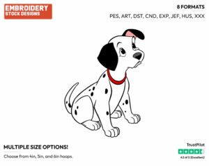 Lucky - Disney's 101 Dalmatians - Embroidery Design in 3 sizes & 8 formats