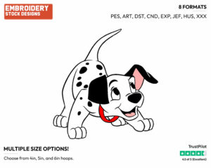 Lucky - Disney's 101 Dalmatians - Embroidery Design in 3 sizes & 8 formats