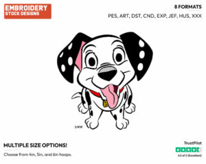 Cute Domino - Disney's 101 Dalmatians - Embroidery Design in 3 sizes & 8 formats