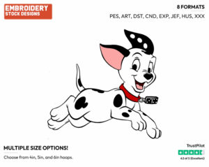 Domino - Disney's 101 Dalmatians - Embroidery Design in 3 sizes & 8 formats