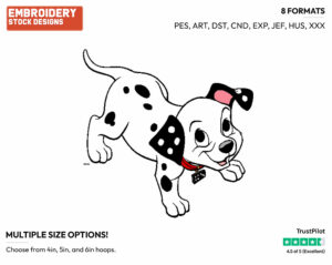 Domino - Disney's 101 Dalmatians - Embroidery Design in 3 sizes & 8 formats