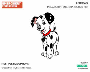 Domino - Disney's 101 Dalmatians - Embroidery Design in 3 sizes & 8 formats
