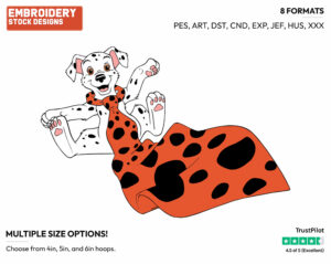 Puppy Wearing A Tie - Disney's 101 Dalmatians - Embroidery Design in 3 sizes & 8 formats