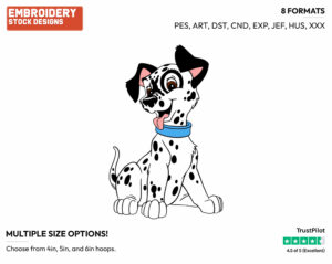 Lucky - Disney's 101 Dalmatians - Embroidery Design in 3 sizes & 8 formats