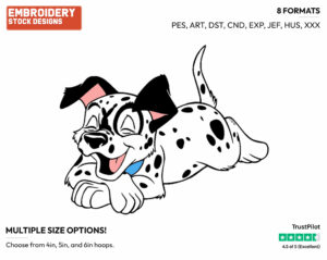 Lucky Laughing - Disney's 101 Dalmatians - Embroidery Design in 3 sizes & 8 formats