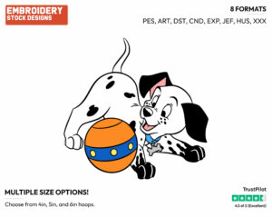 Little Dipper Playing With A Ball - Disney's 101 Dalmatians - Embroidery Design in 3 sizes & 8 formats