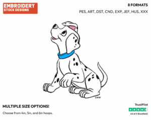 Puppy - Disney's 101 Dalmatians - Embroidery Design in 3 sizes & 8 formats