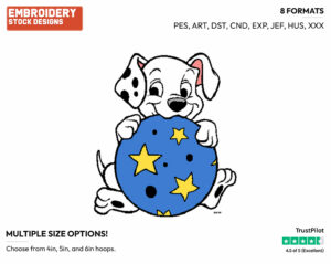 Puppy, Ball - Disney's 101 Dalmatians - Embroidery Design in 3 sizes & 8 formats
