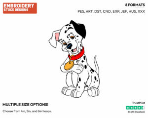 Two Tone Admiring Collar - Disney's 101 Dalmatians - Embroidery Design in 3 sizes & 8 formats