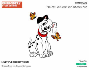 Two Tone, Butterflies - Disney's 101 Dalmatians - Embroidery Design in 3 sizes & 8 formats