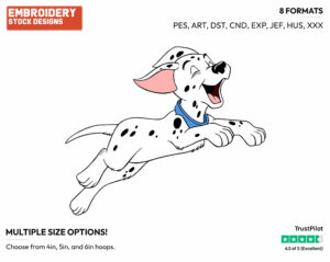 Puppy Leaping - Disney's 101 Dalmatians - Embroidery Design in 3 sizes & 8 formats
