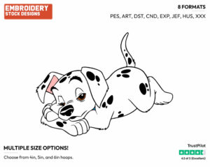 Puppy Napping - Disney's 101 Dalmatians - Embroidery Design in 3 sizes & 8 formats