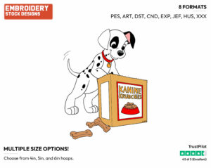 Patch Looking Into Kanine Krunchies Treat Box - Disney's 101 Dalmatians - Embroidery Design in 3 sizes & 8 formats