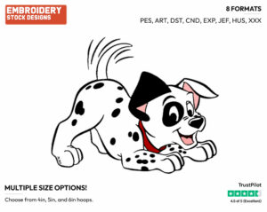Playful Patch - Disney's 101 Dalmatians - Embroidery Design in 3 sizes & 8 formats